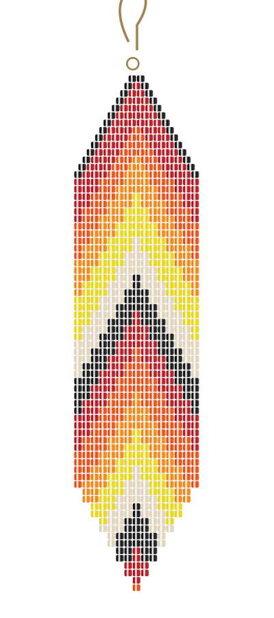 Desert sunset fringe earrings, first earring digital preview