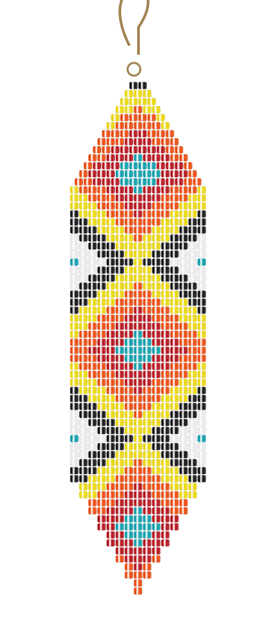 Geometric diamond fringe earrings digital pattern preview