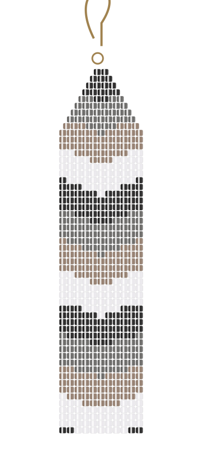 Neutral stripe fringe earrings digital pattern preview
