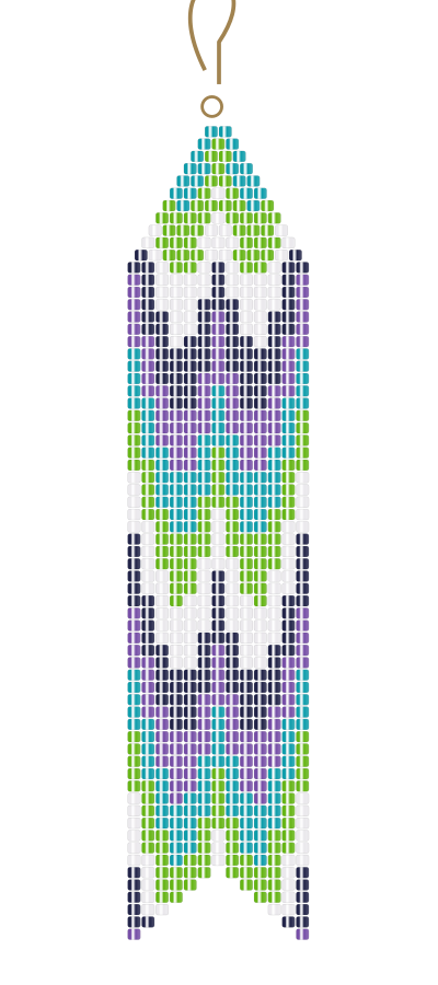 Northern lights fringe earrings, first earring digital preview