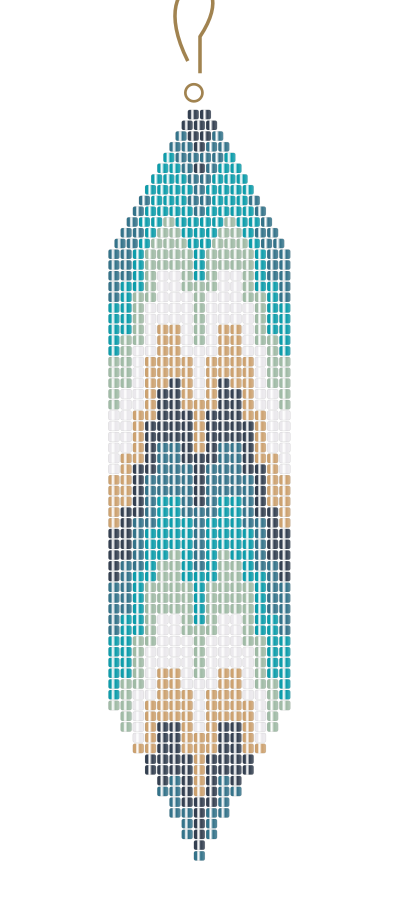 Ocean fringe earrings, first earring digital preview