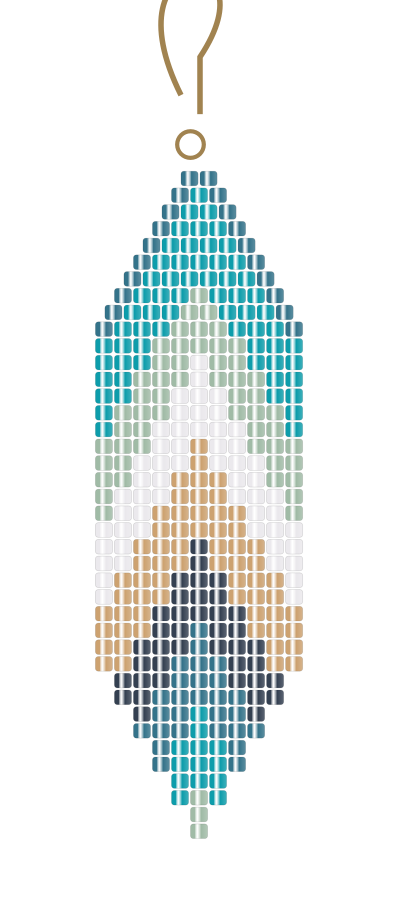 Short fringe earrings digital pattern preview